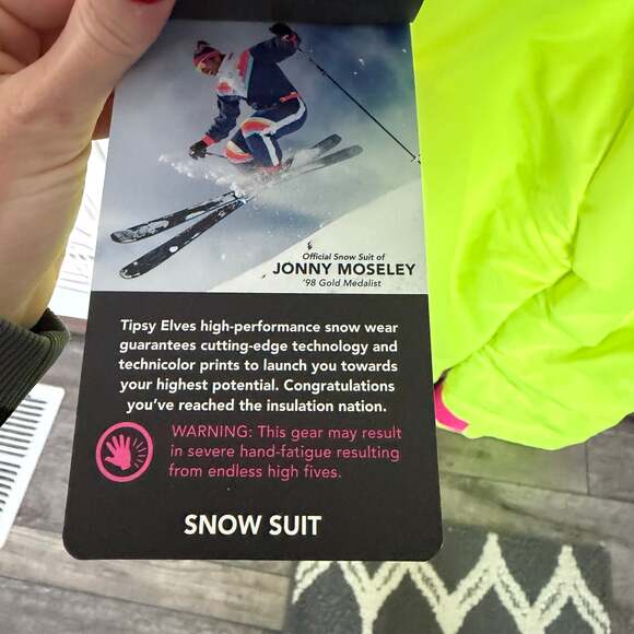 Tipsy Elves Women's Powder Blaster Neon Yellow Ski Suit - Picture 4 of 7